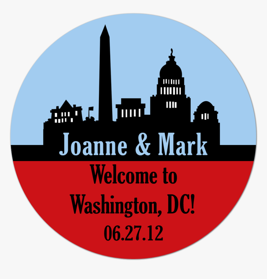 Washington Dc Skyline Personalized Sticker - Washington Dc Word Art, HD Png Download, Free Download