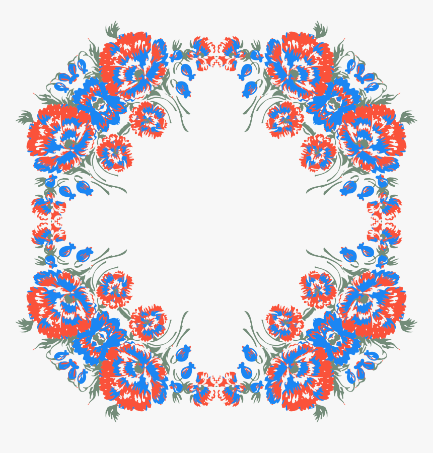 Floral Wreath Frame 3 Variation 2 Clip Arts - Flowers Design, HD Png Download, Free Download