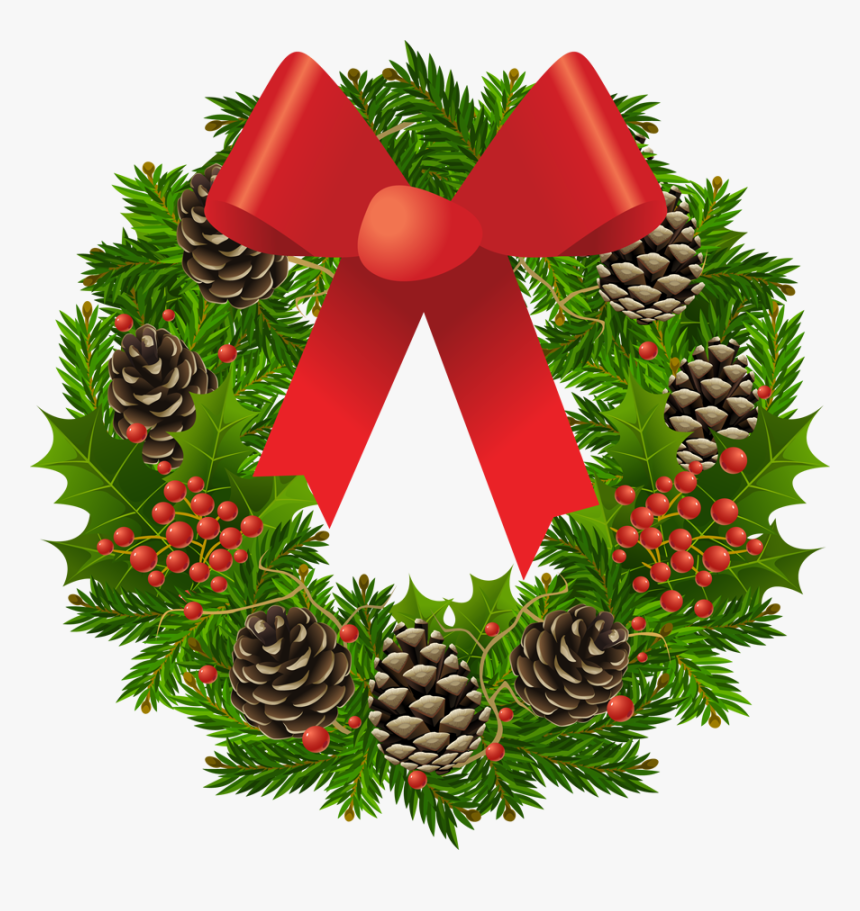 Christmas Wreath Decoration Png - Clip Art Christmas Wreath, Transparent Png, Free Download