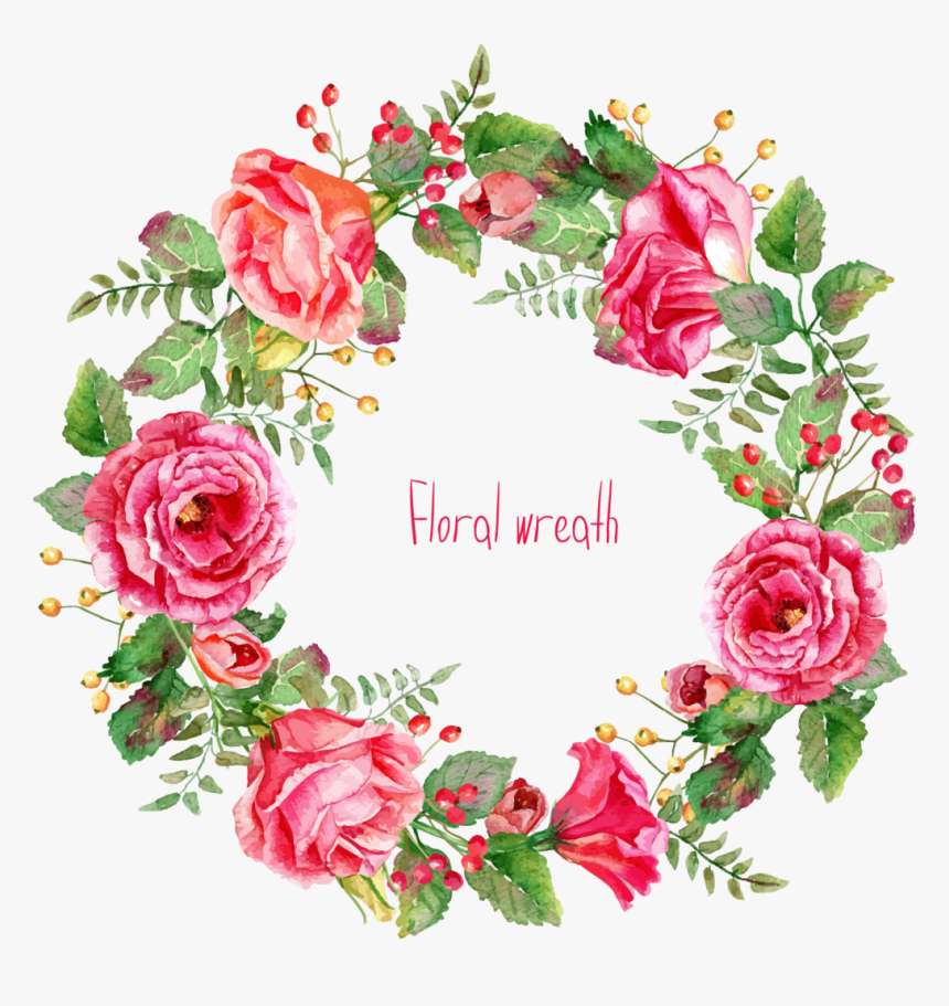 Free Watercolor Floral Wreath Png Cross Stitch Christmas, Transparent Png, Free Download