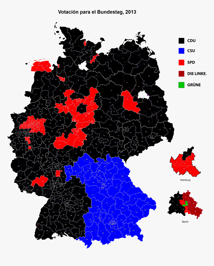 File - Bundestag-2013 - German Political Parties Map, HD Png Download, Free Download