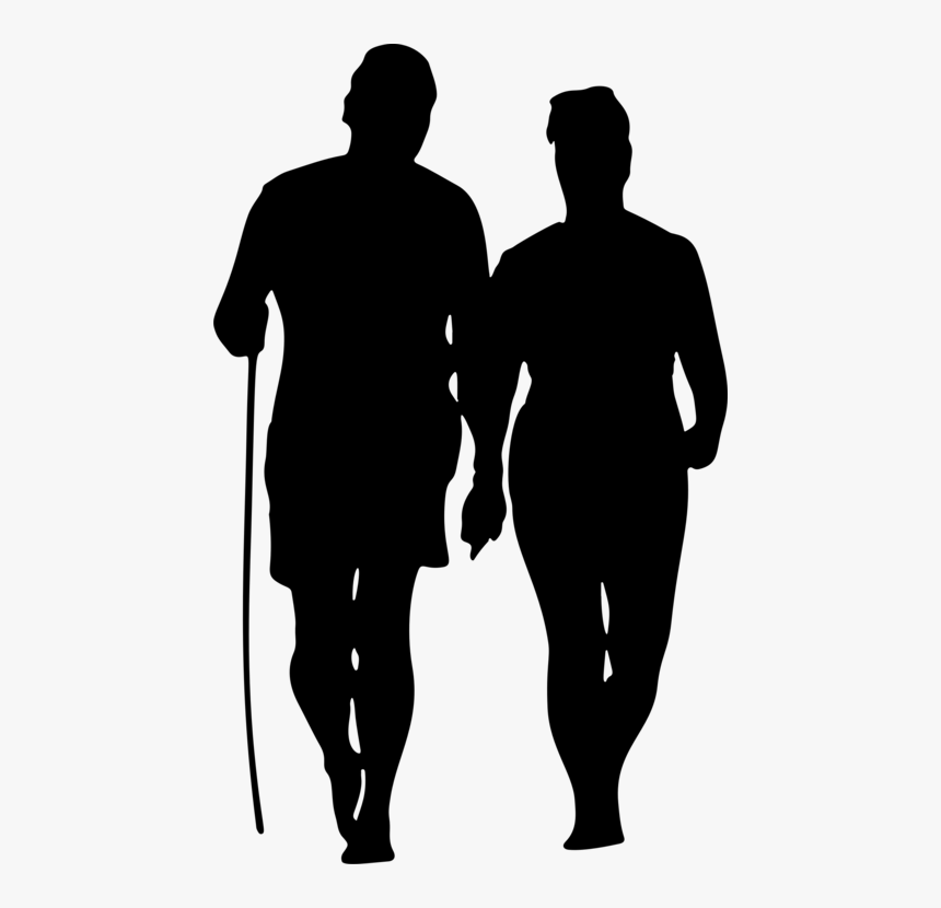 Standing,human Behavior,recreation - Couple Walking Silhouette Png, Transparent Png, Free Download