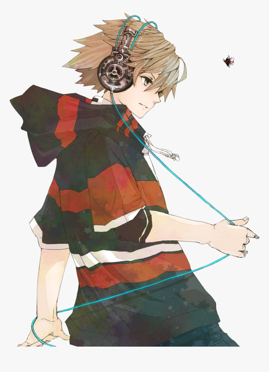 Anime Boy Is Listening Music Png Image - Anime Fan Art Boy, Transparent Png, Free Download
