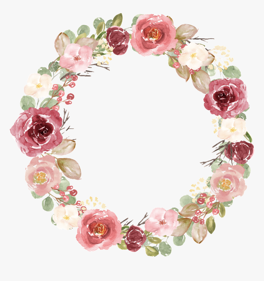 Hand-painted Watercolor Dry Flower Wreath Png Transparent - Dried Flower & Watercolour, Png Download, Free Download