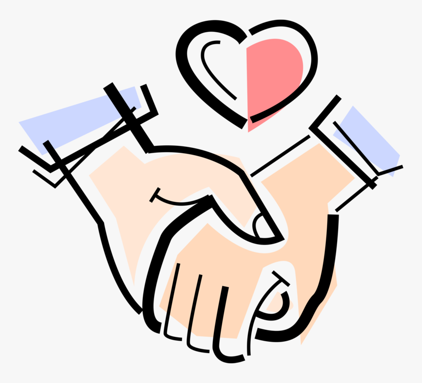 Vector Illustration Of Romantic Loving Couple In Relationship - Holding Hands Clip Art, HD Png Download, Free Download