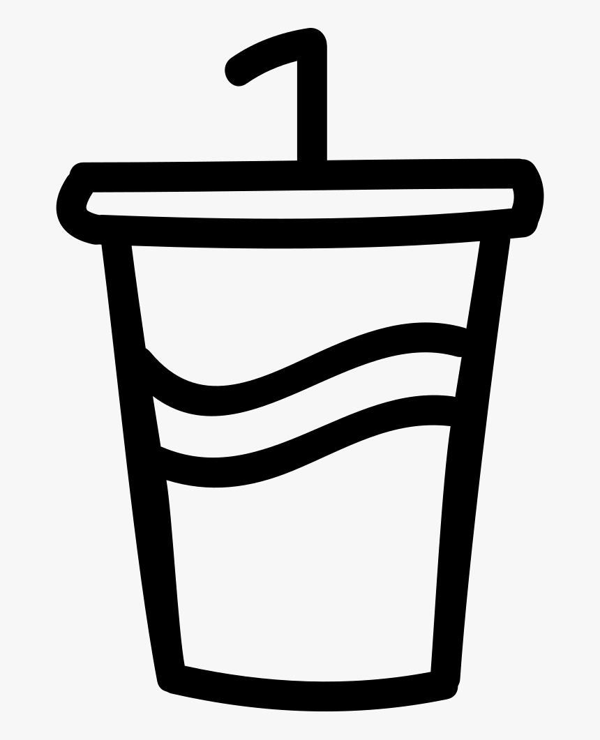 Soda Glass With A Straw Hand Drawn Symbol - Soda Icon Png, Transparent Png, Free Download