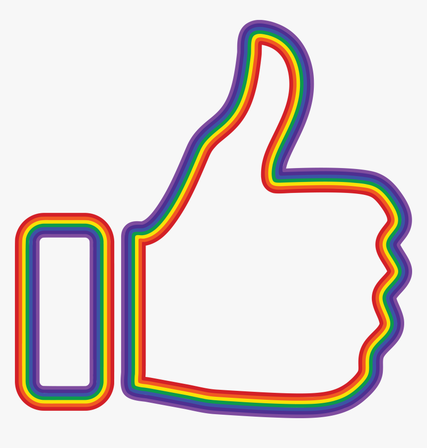 Free Clipart Of A Rainbow Thumb Up - Rainbow Thumbs Up Png, Transparent Png, Free Download