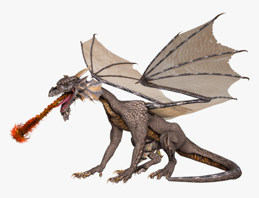Comics And Fantasy - Dragon Spitting Fire Png, Transparent Png, Free Download