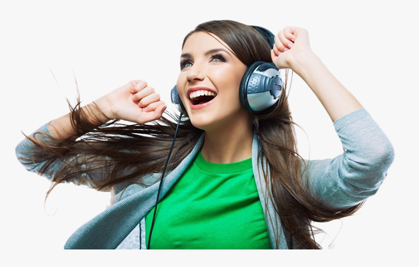 Girl With Headphone Png, Transparent Png, Free Download