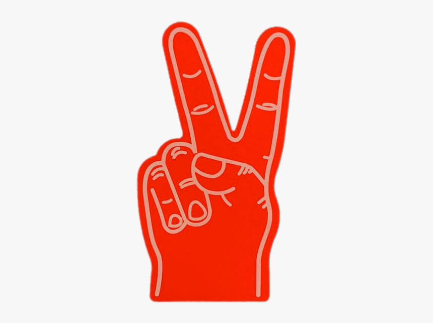 Red Foam Hand Peace - Transparent Peace Sign Hand Png, Png Download, Free Download