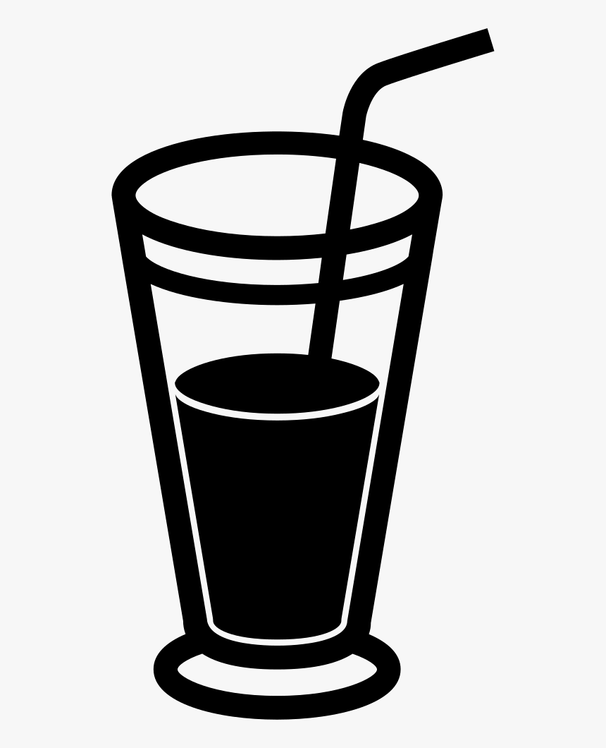 Drink Glass With Soda And Straw - Copo De Suco Preto E Branco, HD Png Download, Free Download