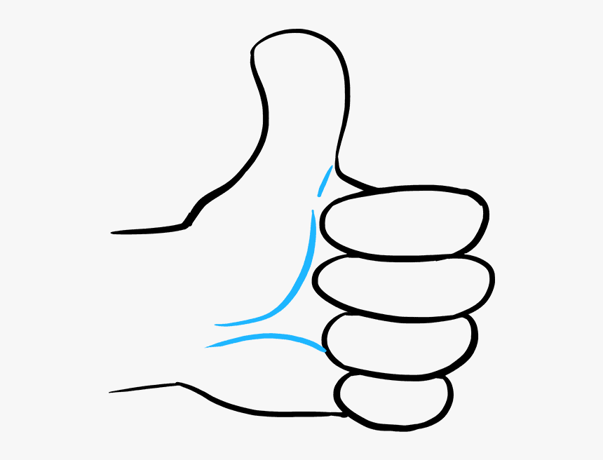 How To Draw Thumbs Up Sign - Easy Thumbs Up Drawing, HD Png Download