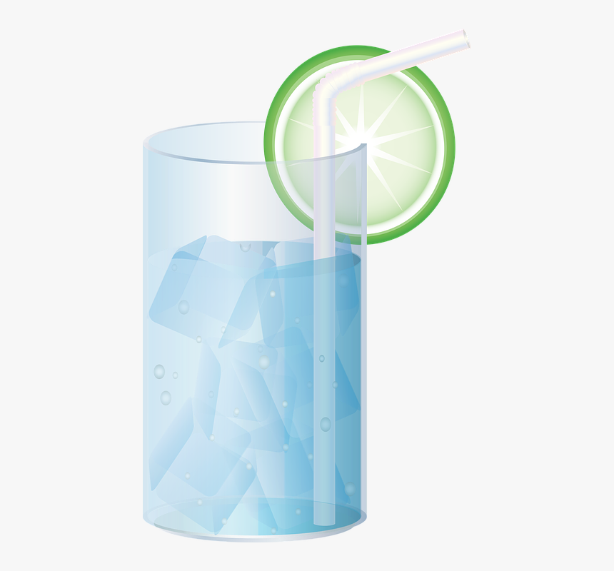 Graphic, Soda Water, Water, Drink, Glass, Lime, Straw - Graphic Design, HD Png Download, Free Download