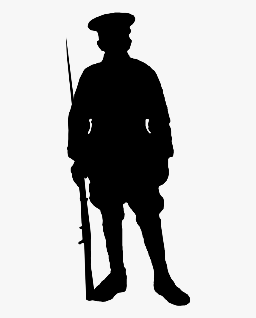 First World War Soldier Army Military Silhouette - British Ww1 Soldier Silhouette, HD Png Download, Free Download