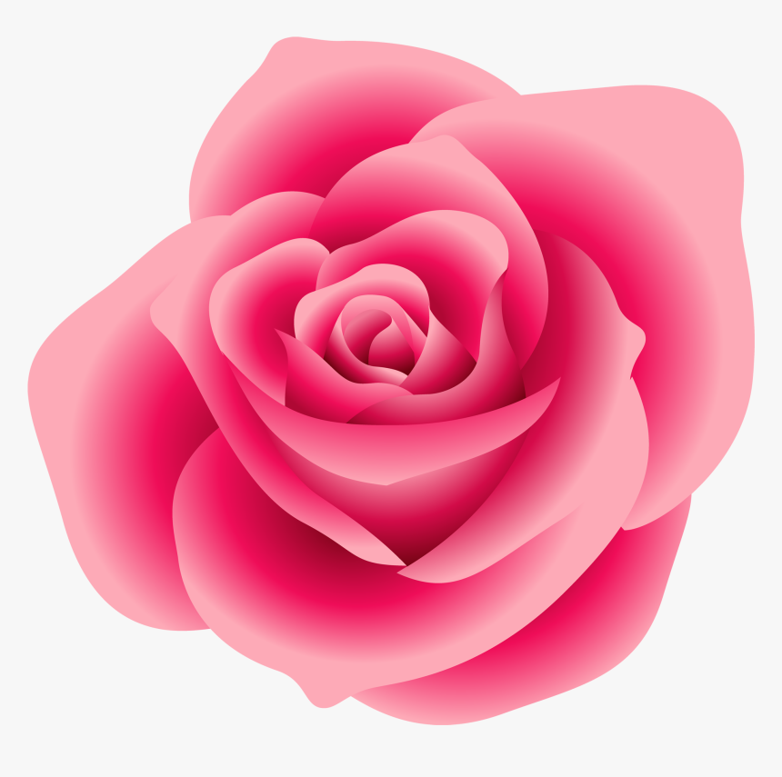 Free Small Flower Clip Art - Pink Rose Flower Clipart, HD Png Download, Free Download