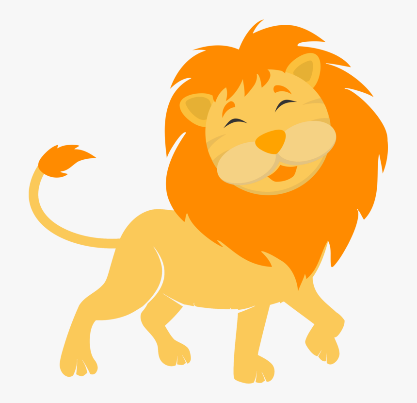 Carnivoran,yellow,lion - Cute Clip Art Lion, HD Png Download, Free Download