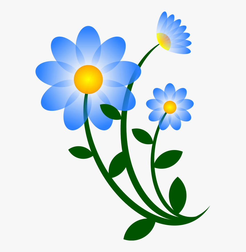 Free Blue Flower Download - Flowers Clip Art, HD Png Download, Free Download