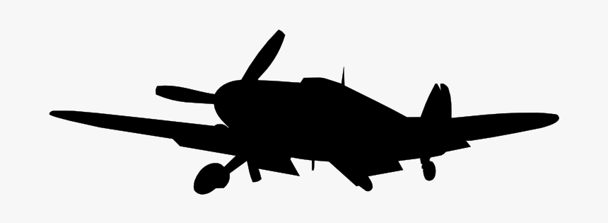 Airplane Second World War Messerschmitt Bf 109 Aircraft - World War 2 Plane Silhouettes, HD Png Download, Free Download