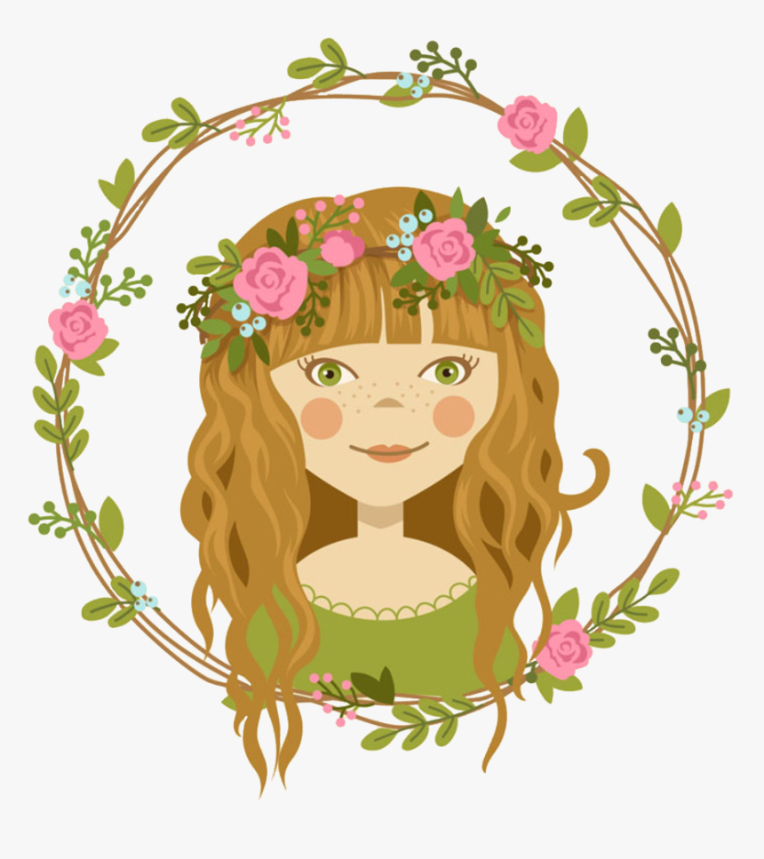 Transparent Small Flower Clipart - Flower Crown Girl Png, Png Download, Free Download