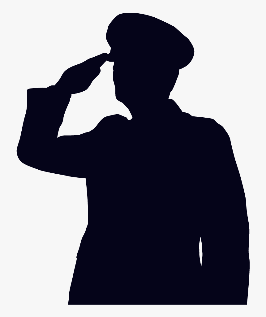 Saluting Soldier - Soldier Salute Silhouette Png, Transparent Png, Free Download