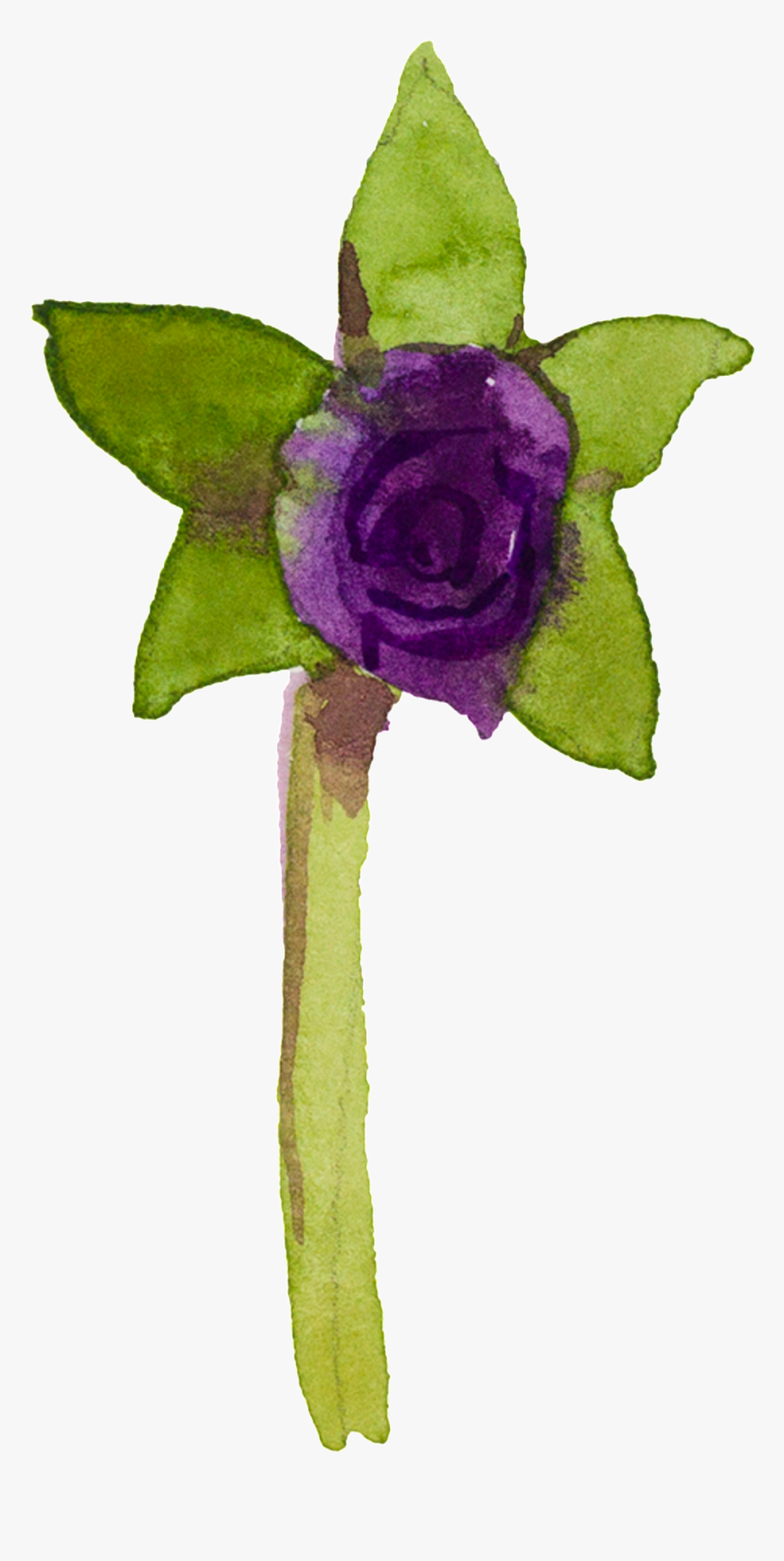 Purple Hand Painted Small Flower Watercolor Transparent - Watercolour Transparent Purple, HD Png Download, Free Download