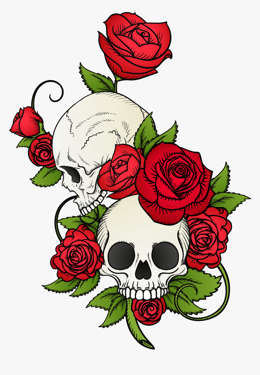 Tattoo Png Skull Roses Transparent Png Kindpng - roblox t shirt muscle tattoo rose tatoo