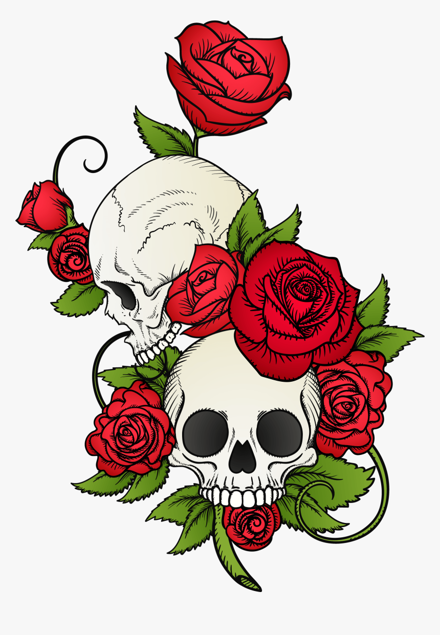 Tattoo Png - Skull Roses, Transparent Png, Free Download