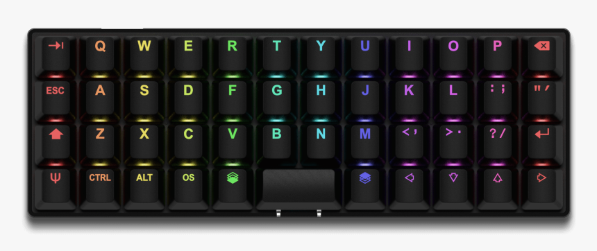 Programmable Rgb Led Under Every Switch - Ergodox Planck, HD Png Download, Free Download