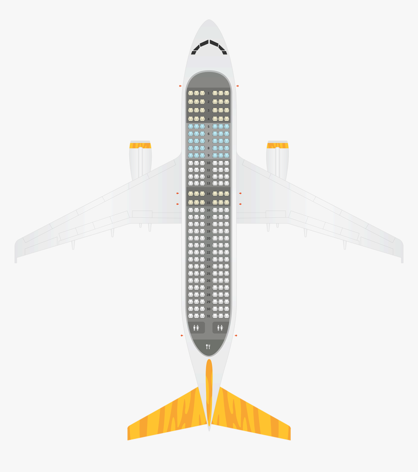 Boeing 737-800 Seat Map - Airbus A380, HD Png Download, Free Download