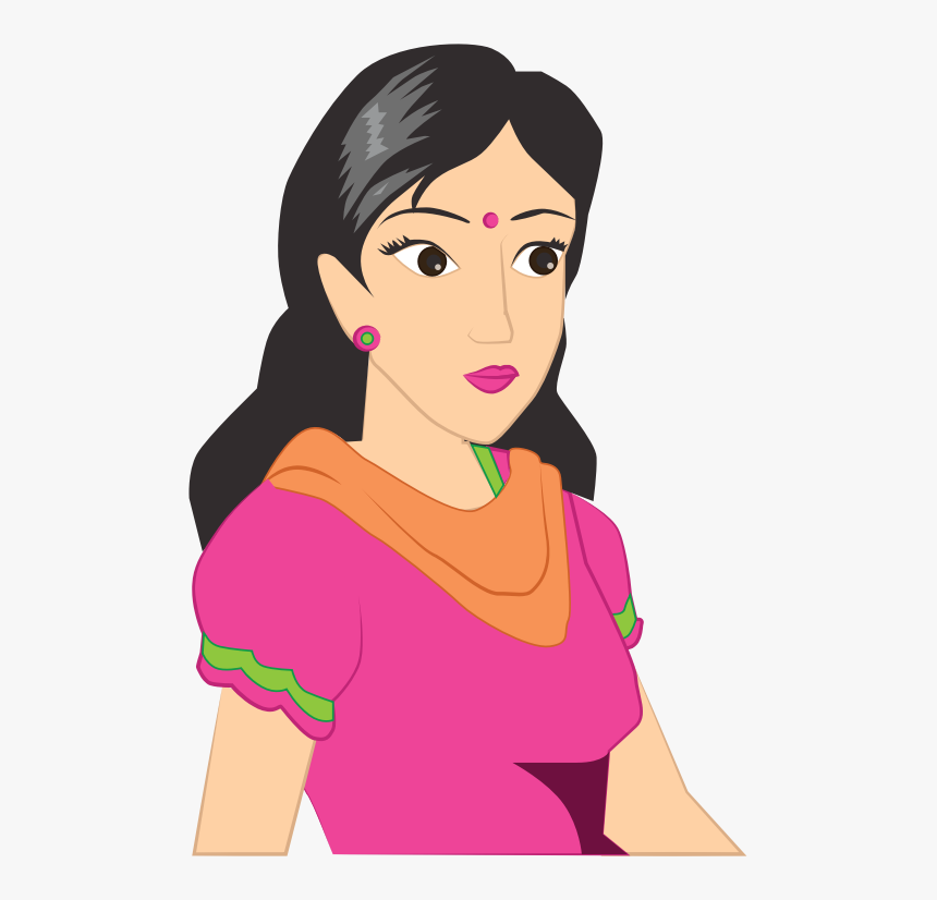 Woman - Woman In Saree Clipart, HD Png Download, Free Download