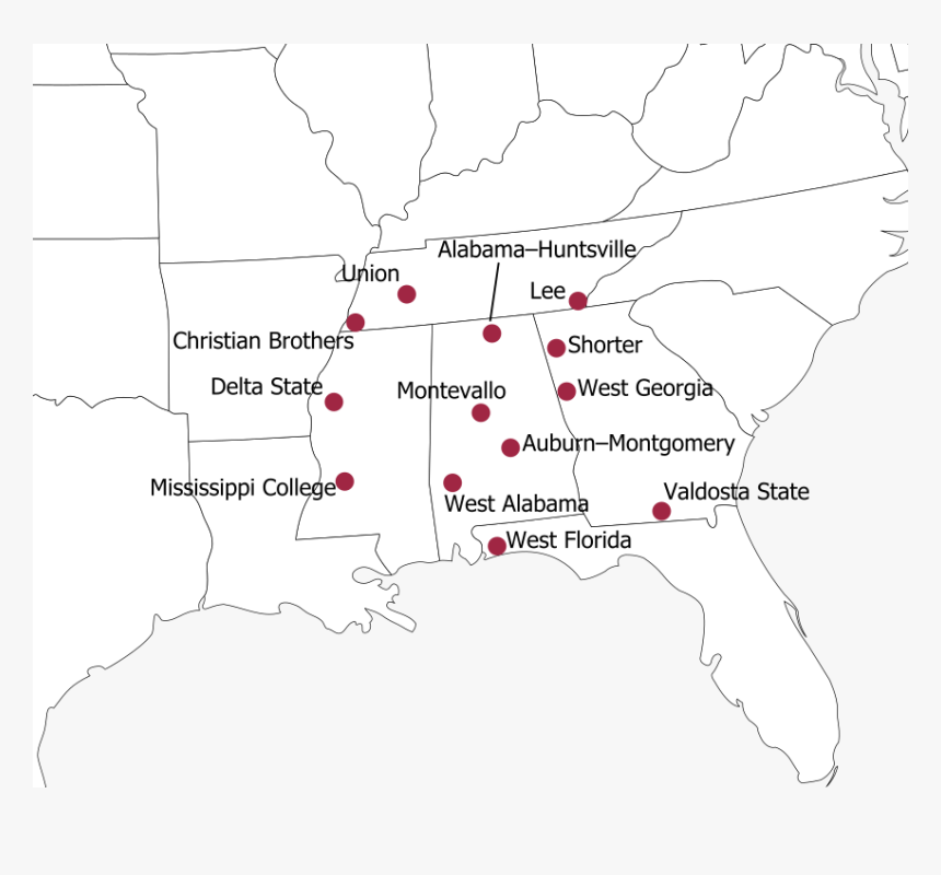 Gulf South Conference Cities - Middle And Southern States, HD Png Download, Free Download