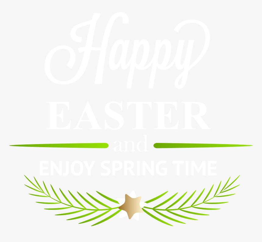 Deco Leaf Text Illustration Green Graphics Easter Clipart, HD Png Download, Free Download