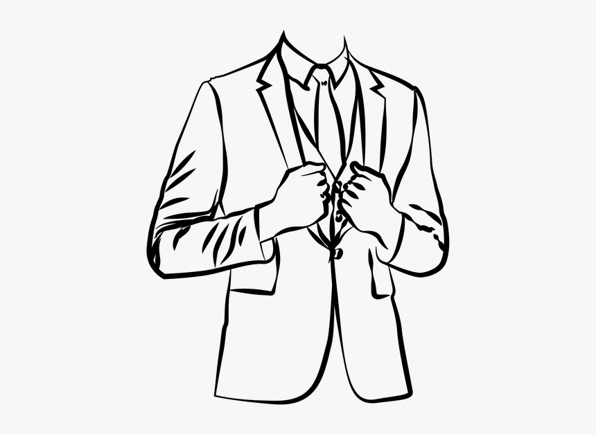 Línea De Traje De, Traje, Hombre, Negocio, Línea - Illustration, HD Png Download, Free Download