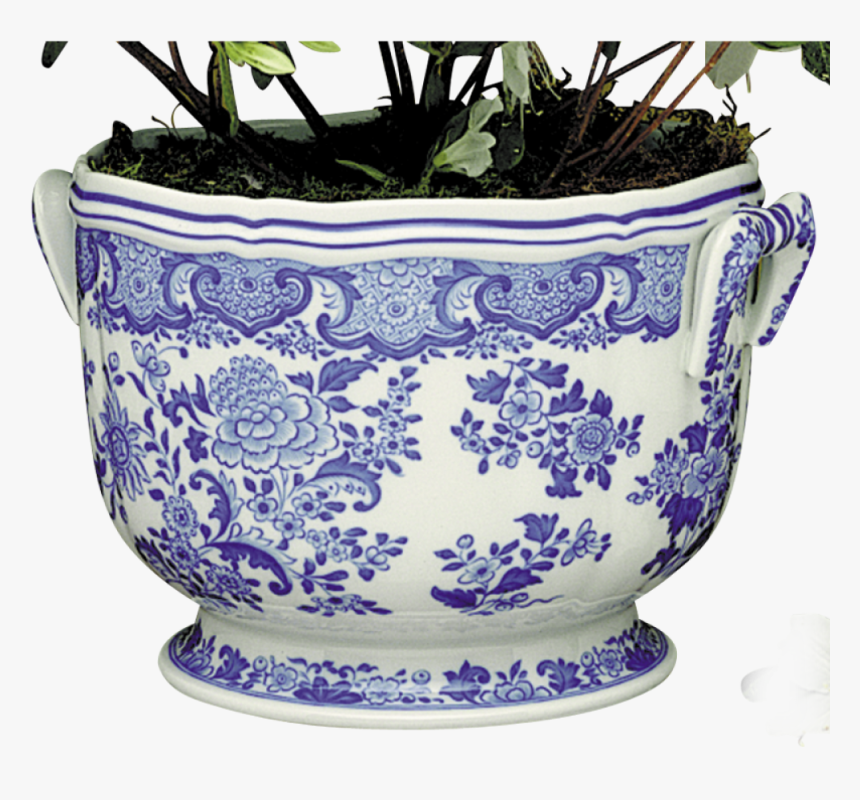 Blue & White Floral Cachepot - Blue And White Porcelain, HD Png Download, Free Download