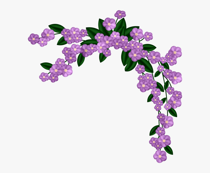 Photo Free, Eq - Flower Corner Border Purple Png, Transparent Png, Free Download