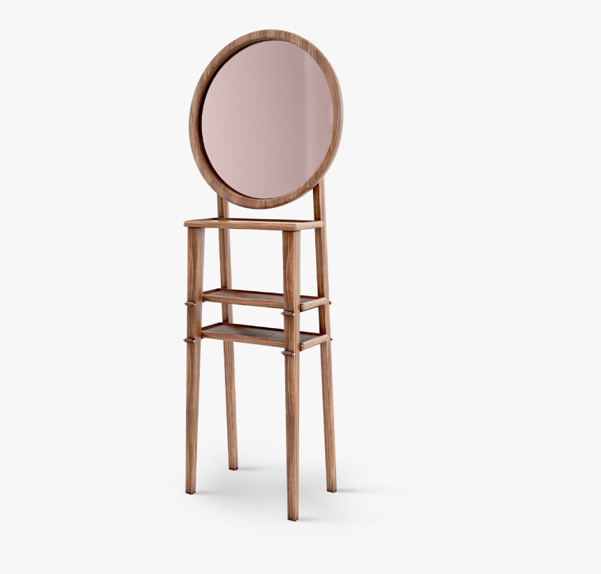 Turner Standing Mirror In Walnut Wood, Genuine Leather - Chiavari Chair, HD Png Download, Free Download