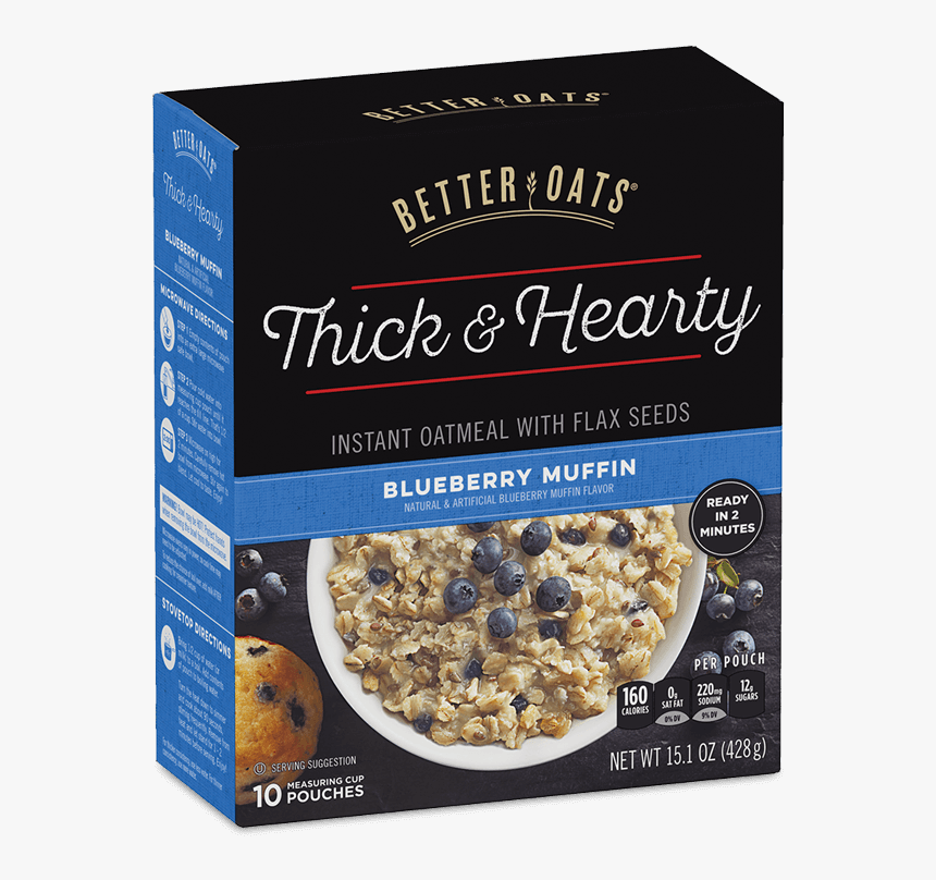 Better Oats Thick & Hearty Blueberry Muffin Instant - Steel Cut Oats Walmart, HD Png Download, Free Download