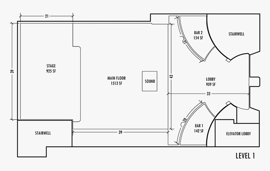 Georgia Theatre - Level - Music Venue Floor Plan, HD Png Download, Free Download