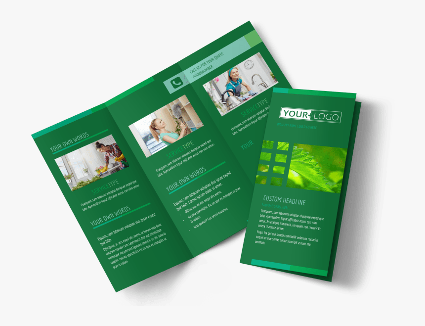Go Green Cleaning Brochure Template Preview - School Tri Fold Brochure, HD Png Download, Free Download