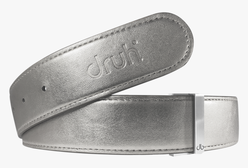 Silver Plain Textured Leather Belt - Belt, HD Png Download, Free Download
