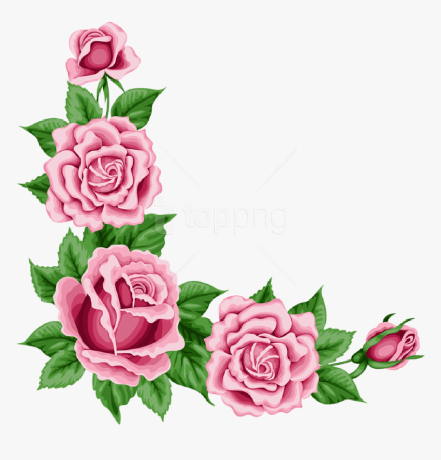 Free Png Roses Corner Decorationpicture Png Images - Flower Corner Border Png, Transparent Png, Free Download