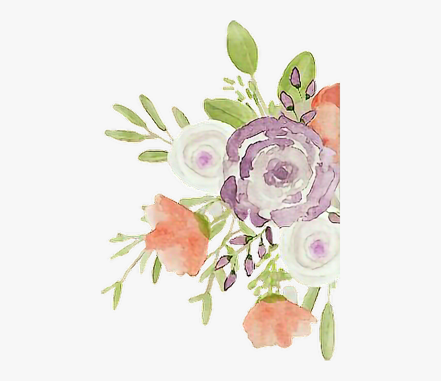 Cornerdesign Lovewatercolors Flowers Flores - Garden Roses, HD Png Download, Free Download