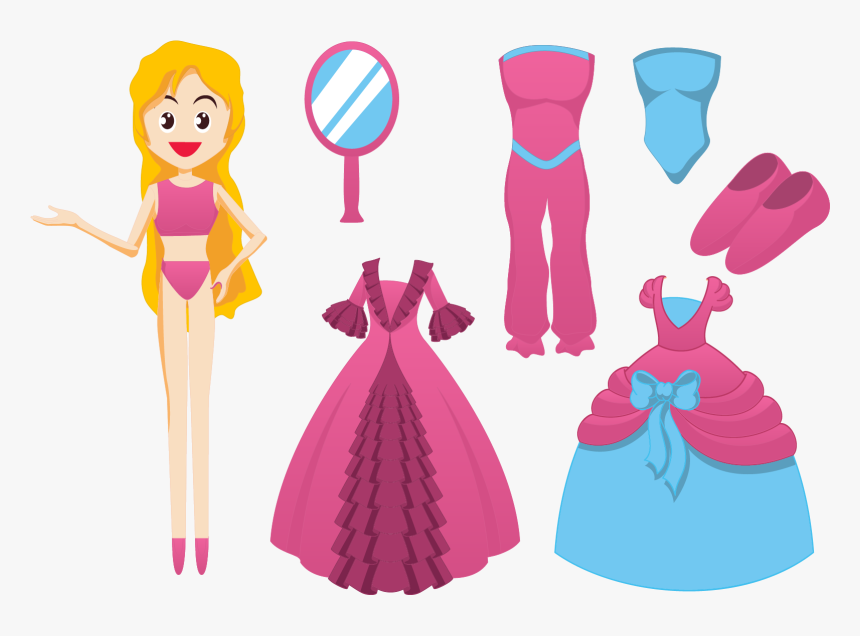 Barbie Doll Dress Clip Art - Barbie Dress Clipart, HD Png Download - kindpng