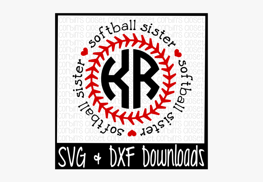 Softball Sister Svg * Softball Sister Circle Monogram - 4th Of July Svg Free, HD Png Download, Free Download