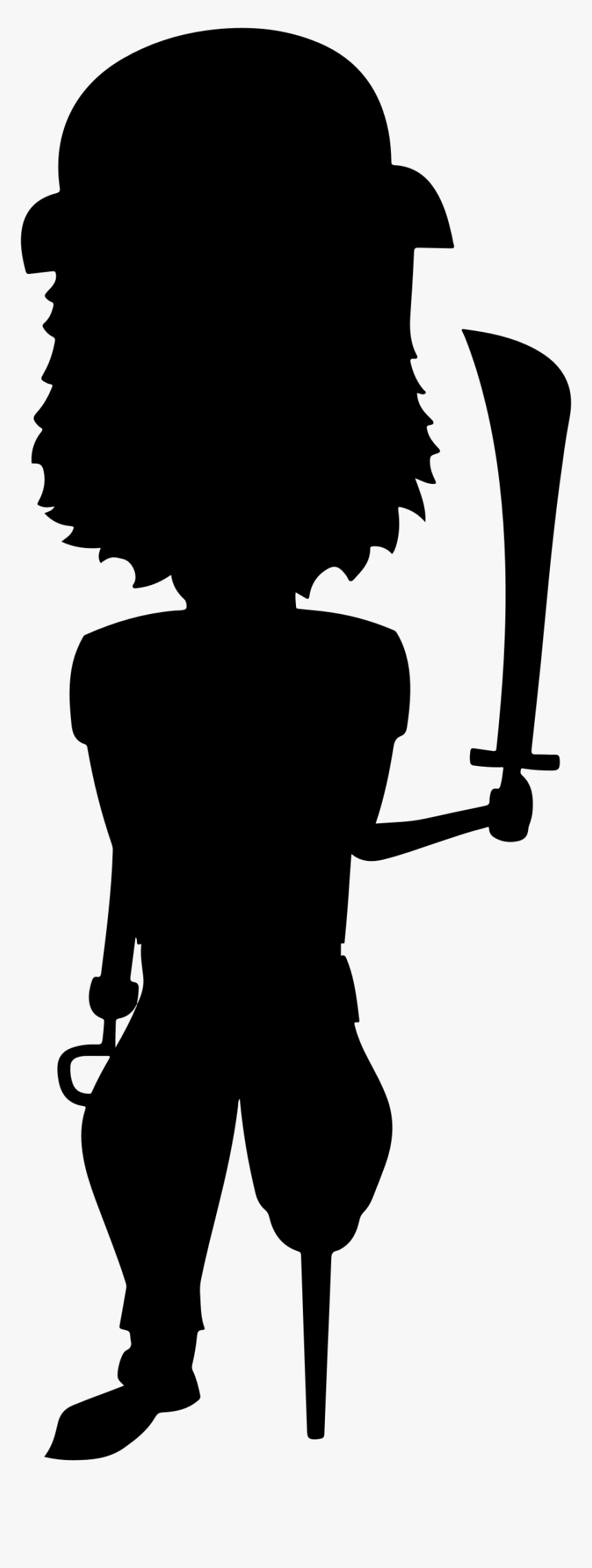 Pirate Silhouette - Silhouette Clip Art Pirate, HD Png Download, Free Download