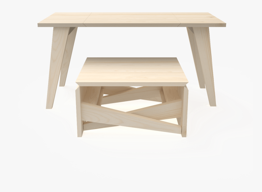 Mesa De Centro Comedor Transformable De Pino Alistonado - End Table, HD Png Download, Free Download