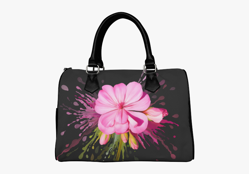 Pink Flower Color Splash, Watercolor Boston Handbag - Michael Jackson Purse, HD Png Download, Free Download