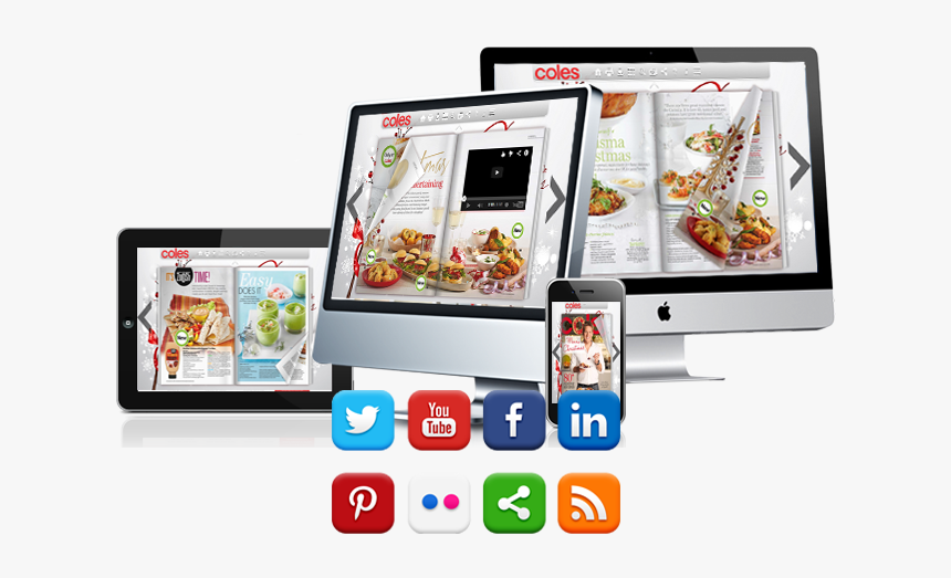 Html5 Page Flip Publications For Pc, Mac And Mobile - Social Media On Pc Png, Transparent Png, Free Download