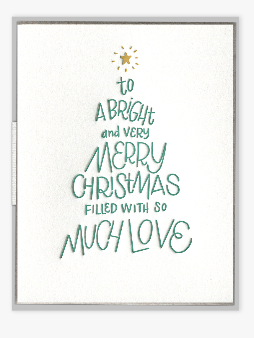Christmas Tree Lettering Letterpress Greeting Card - Graphic Design, HD Png Download, Free Download