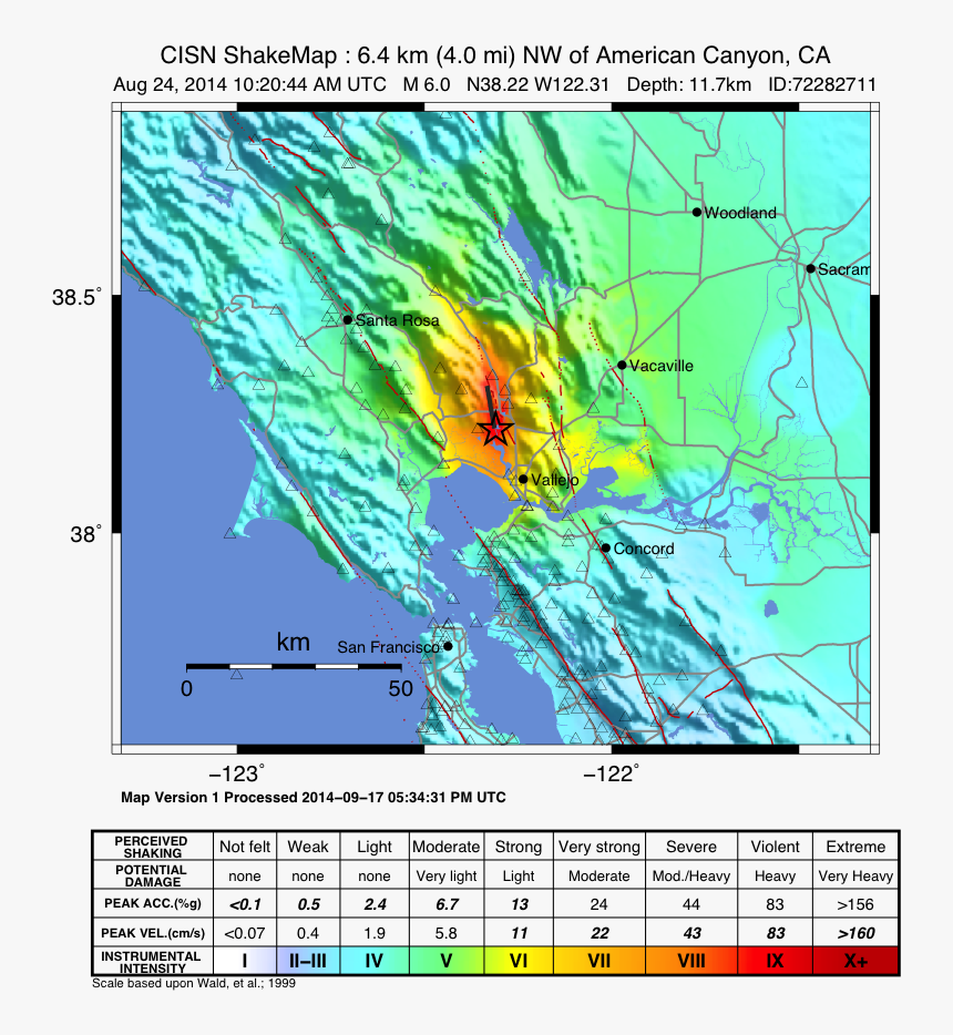 / Images/napa Shakemap Cover - Shakemap Pga, HD Png Download, Free Download